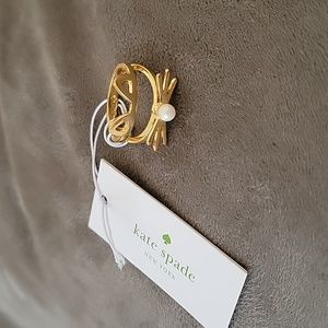 NWT Kate Spade Gold Cat Ring - Size 6